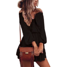 Boho Chiffon Dresses Slash Neck Beach