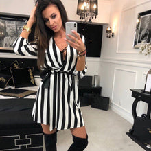 Sexy Women V-Neck Striped dress