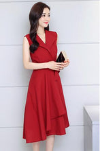 A-Lin v-neck cotton Linen dress vestidos de festa
