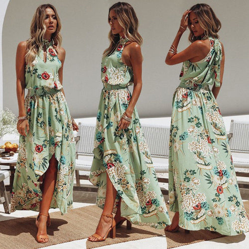 Halter Style Women Casual Loose Dress