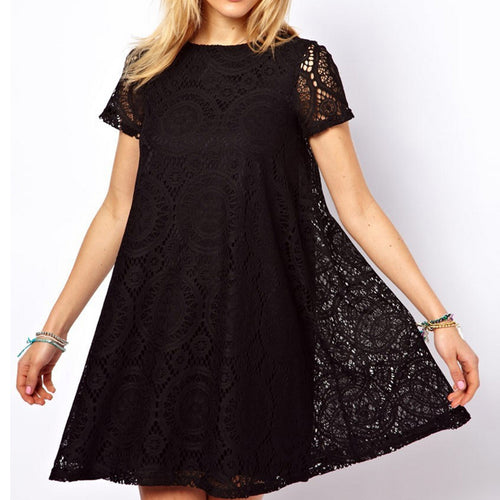 Casual Mini Dress Short Sleeve A-Line