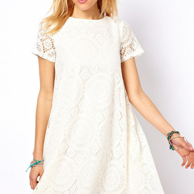 Casual Mini Dress Short Sleeve A-Line