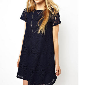 Casual Mini Dress Short Sleeve A-Line