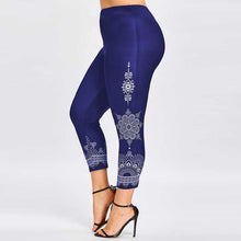 Ethnic Print Leggings Skinny Fitness Elastic Waist Ninth Pencil Pants Women Trousers Leggins