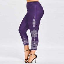 Ethnic Print Leggings Skinny Fitness Elastic Waist Ninth Pencil Pants Women Trousers Leggins