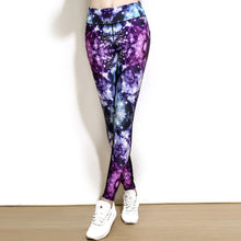 Purple Diamond Printing Mesh Patchwork Fitness Legging