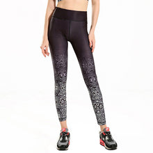 Purple Diamond Printing Mesh Patchwork Fitness Legging