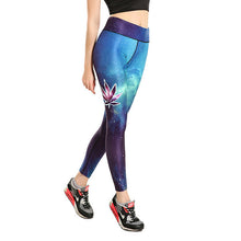 Purple Diamond Printing Mesh Patchwork Fitness Legging