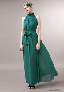 Chiffon Halter Long Dress