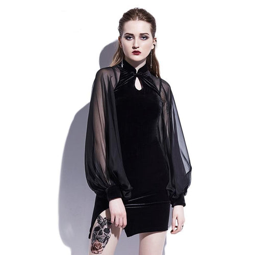 Gothic Bodycon Mini Dress Black