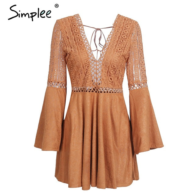 Simplee sexy lace dress women