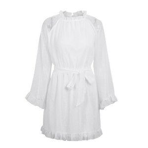 Fashion long flare sleeve dresses vestidos