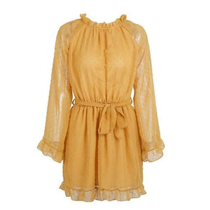 Fashion long flare sleeve dresses vestidos