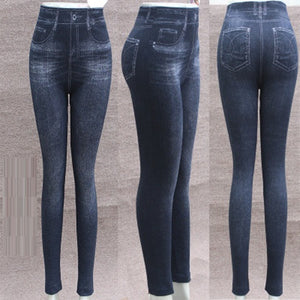 Faux Denim Jeans Leggings