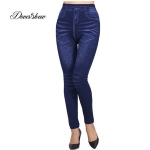 Faux Denim Jeans Leggings