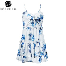 Girl Red Print Floral Beach Dress