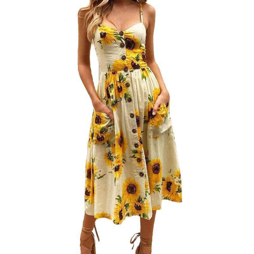Floral Summer Beach sundress dress Women