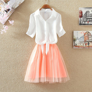 Shirt And Sling Tutu Dress Suit Women