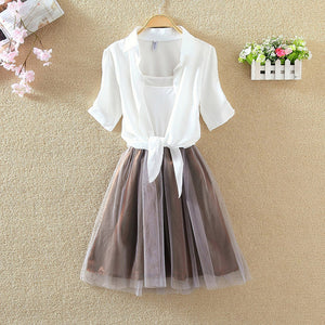 Shirt And Sling Tutu Dress Suit Women