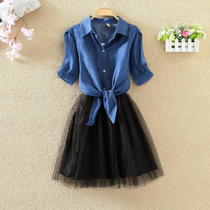 Shirt And Sling Tutu Dress Suit Women