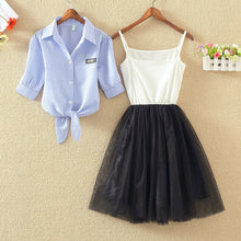 Shirt And Sling Tutu Dress Suit Women