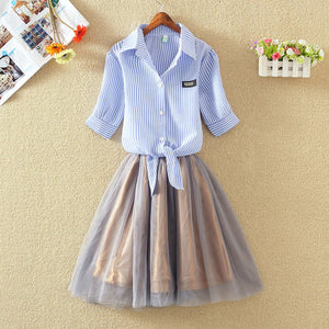 Shirt And Sling Tutu Dress Suit Women